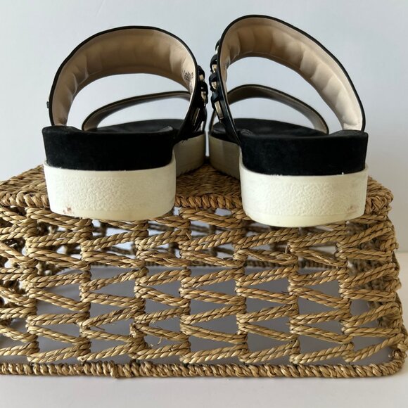 Karl Lagerfeld Paris Slip On Black Leather Sandals, Meslay, Size 8, EUC! - Picture 10 of 14